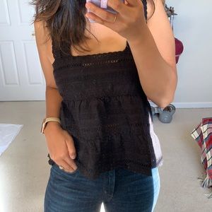Black crochet top